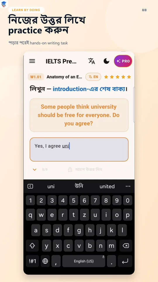 IELTS Writing practice right after a lesson in IELTS Prep BD